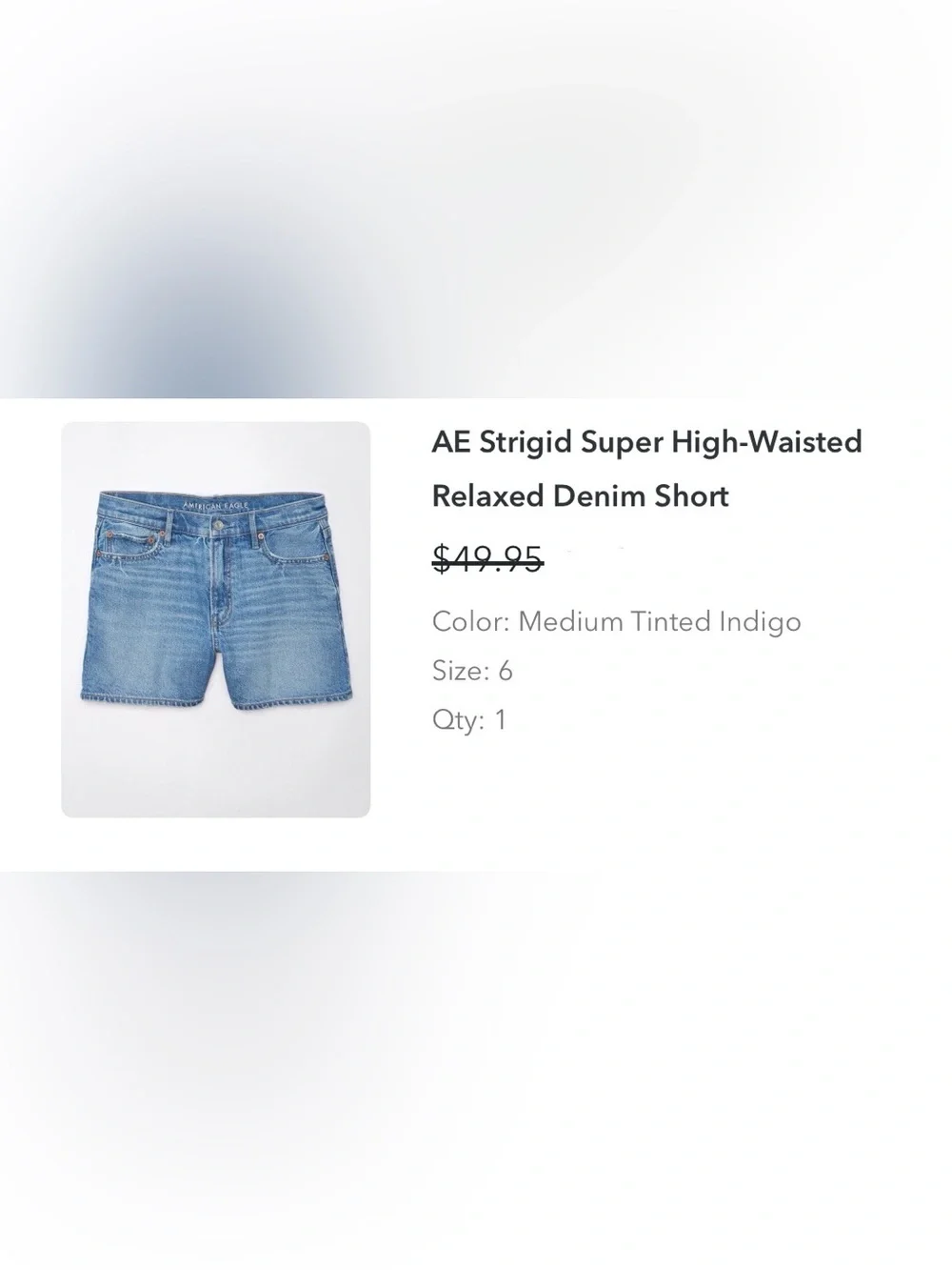 AE Strigid Super High-Waisted Relaxed Denim Shorts